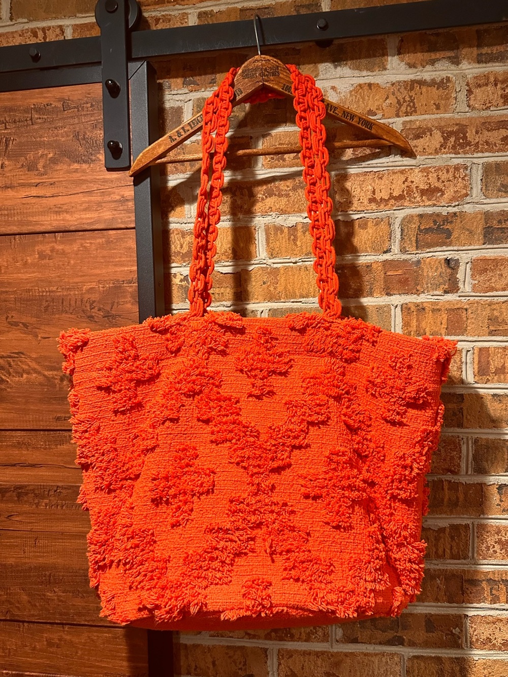 Anthropologie Trellis large tote textured cotton Made in India